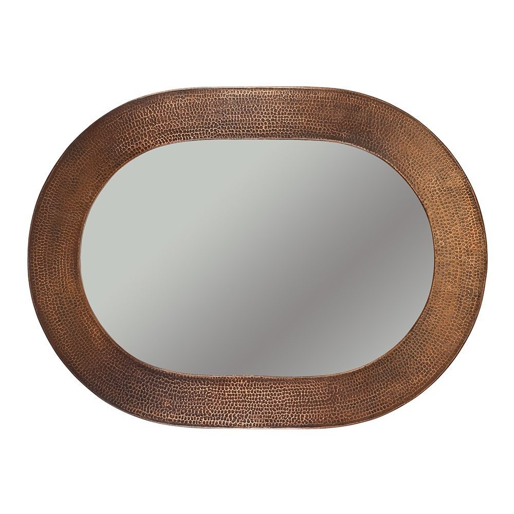 35 Oval Hammered Copper Mirror   MFO3526 2 