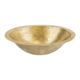 19" Oval Under Counter Terra Firma Brass Bathroom Sink in Polished Brass