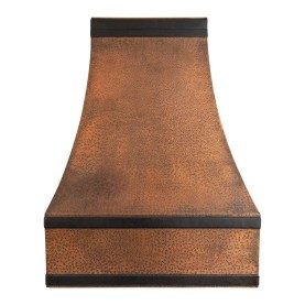 Custom 36" Hammered Copper Range Hood with Unique Textured Finish