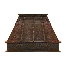 Custom 38" Hammered Copper Euro Range Hood