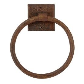 10" Hammered Copper Full Size Bath Towel Ring