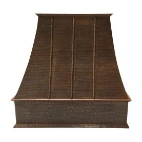 Custom 38" Hammered Copper Euro Style Range Hood