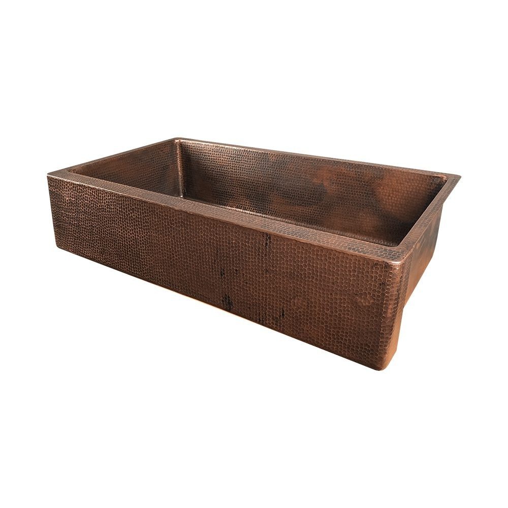 Custom 40 Hand Hammered Copper Apron Sink   KASDB40229 1 