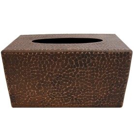 Large Hammered Copper Tissue Box Cover