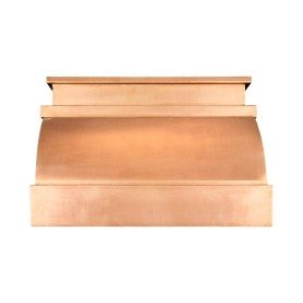 Custom 38" Smooth Polished Copper Range Hood