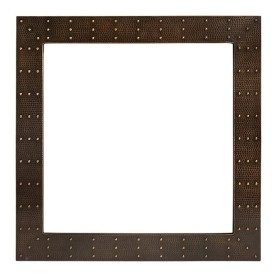 Custom 36" Hammered Copper Square Mirror Frame with Rivets