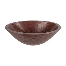 Custom 18" Hammered Copper Oval Double Wall Vessel Sink