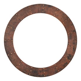 Custom 30" Hammered Copper Round Mirror Frame with Rivets